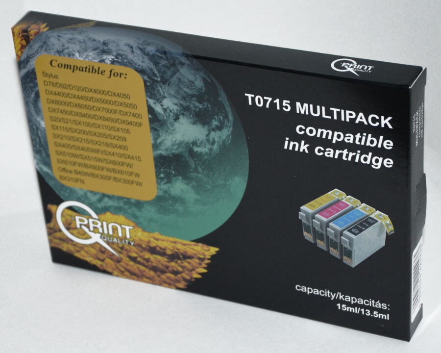 Epson T0715 BCMY Multipack kompatibilis (utángyártott) tintapatron